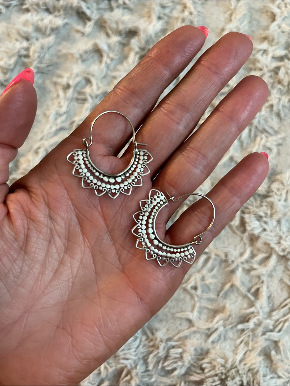 Bohemian .925 Silver Hoop Earrings - Women Jewelry